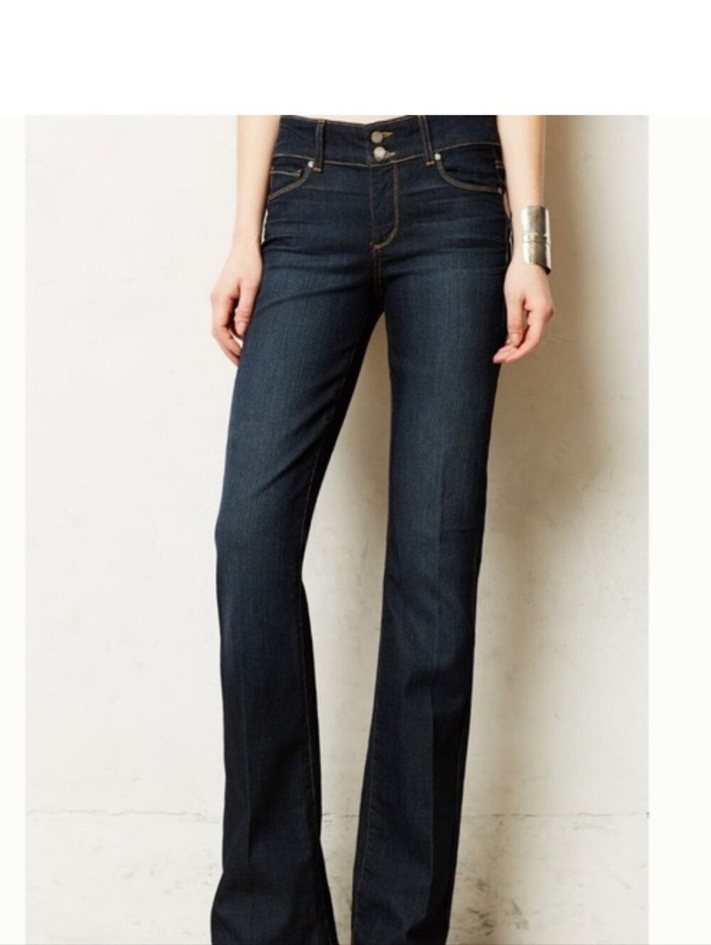 PAIGE Dark Blue Wide Leg Jeans